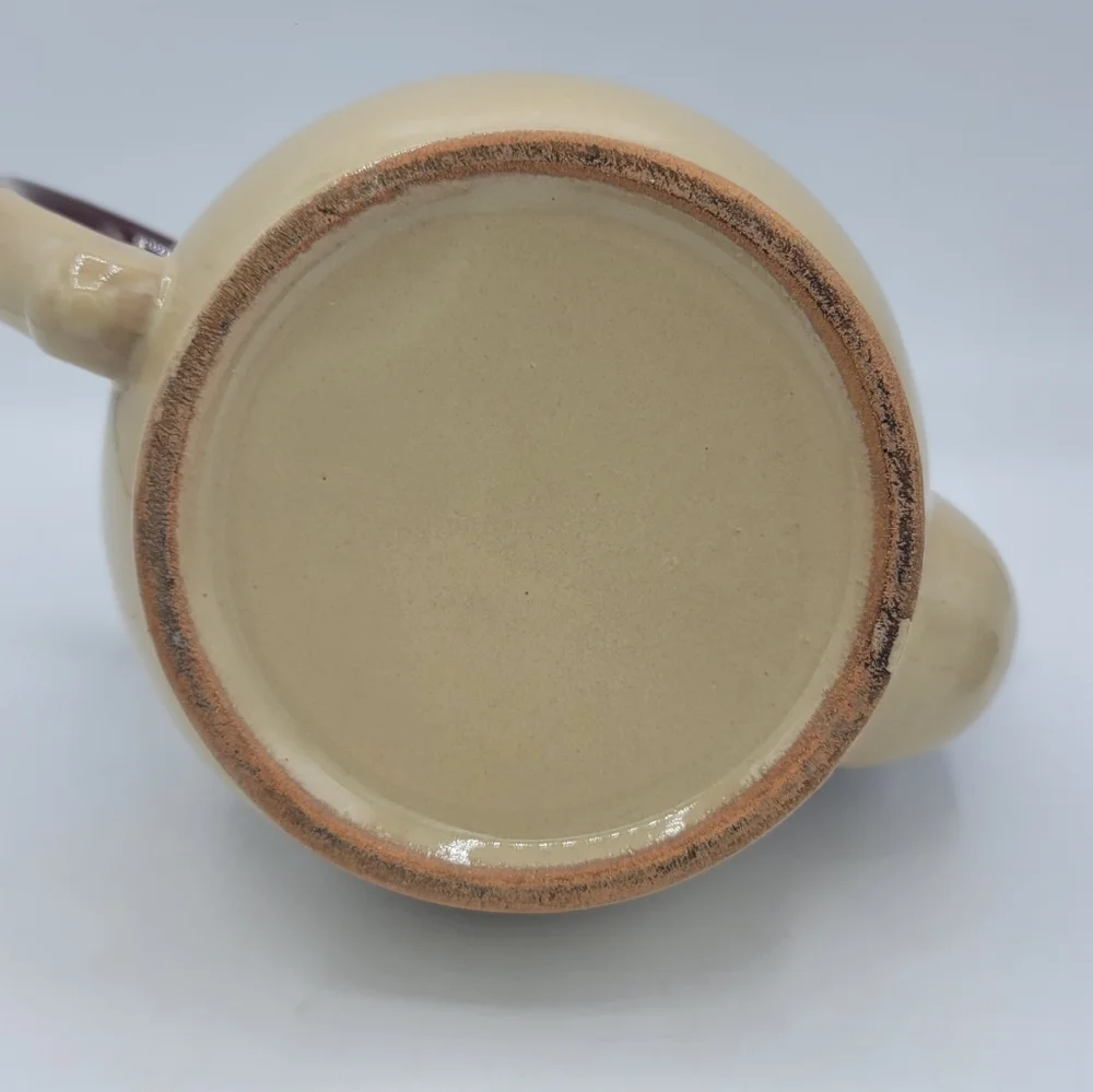 Brown Drip Glaze Round Stoneware Teapot Lid Retro Kitchen Rustic 70s Vintage